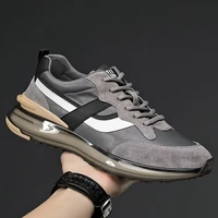 leather thick soled casual shoes mens shoes fashion suede sneakers trendy breathable running shoes