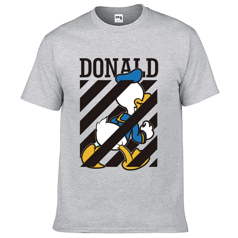Футболка бренда Disney Дональд Дак белая Мужская свободная футболка с рисунком