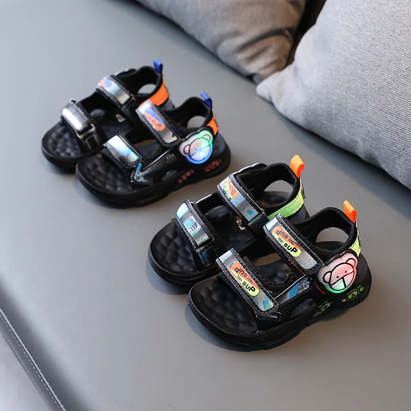 

Size 21-30 Sandals for Boy Kid Shoes Children Boys 2021 Summer New Beach Sandals Led Shoes for Girls sandali bambino estate