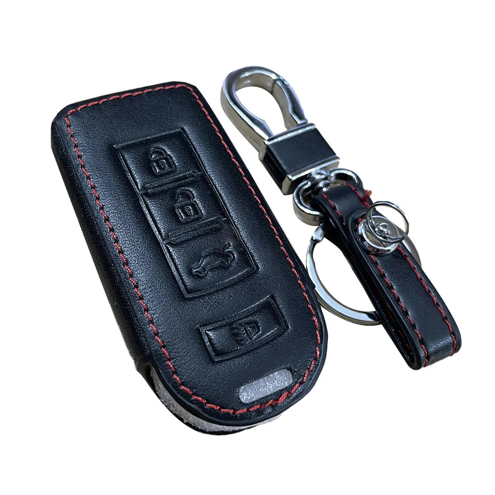 

For Outlander Key Holder Leather Case Remote Smart 4 Button Black Cover