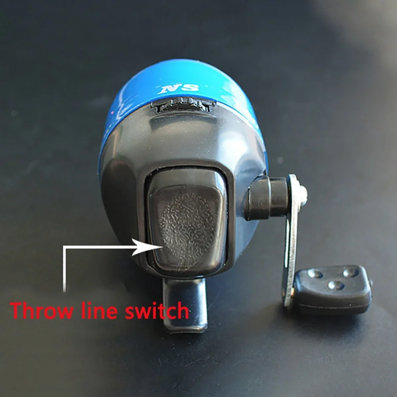 

2021 New Fishing wheel Fishing line wheel Hidden wheel Horizontal fishing wheel Mouse wheel Closed handle wheel Blue