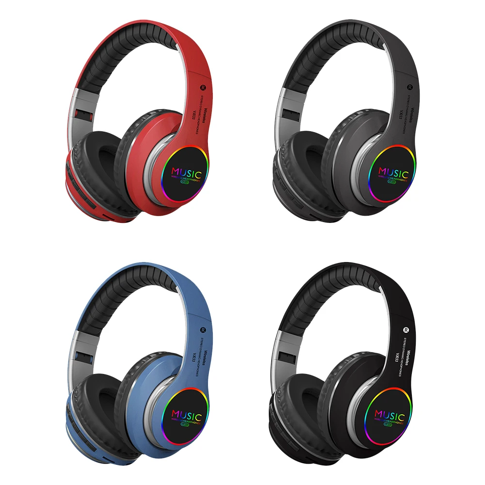

Беспроводные складные наушники VODOOL VJ033 светодиодный светодиодная гарнитура, Bluetooth, 5,0