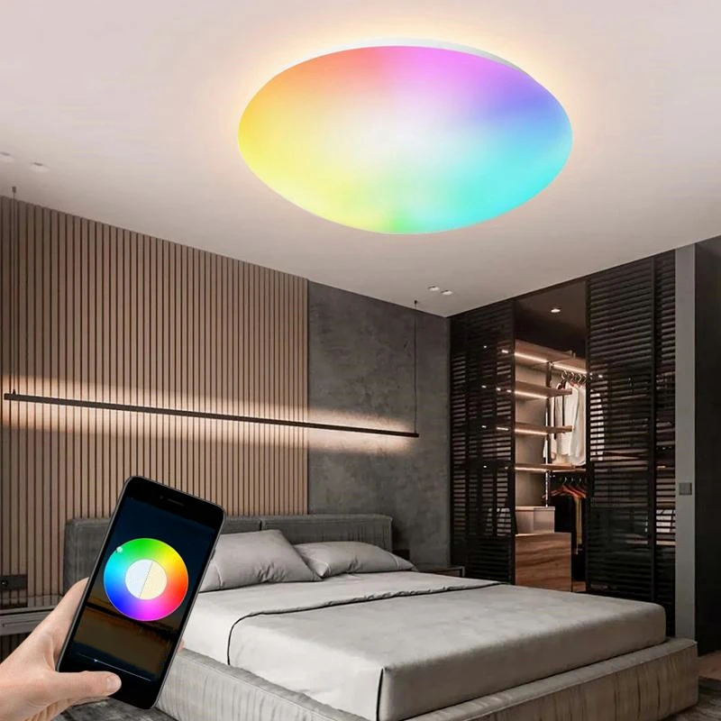 

Smart Ceiling Lamp APP Control Voice Control With Alexa And Google Home RGB Dimming Kitchen Livingroom Bedroom Led Ceiling Light