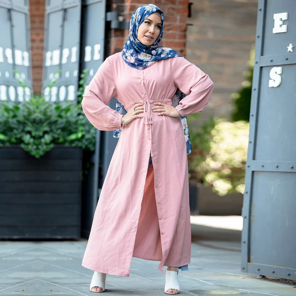 

Islamic Clothes Eid Turkey Muslim Dress Women Kaftan Jubah Long Robe Abaya Lace-up Hijab Vestidos Mujer Duabi Arabic Mulsuman