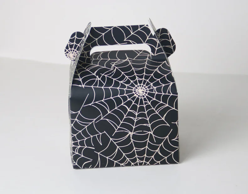10 шт черные украшения для празднования Хеллоуина коробки леденец паутина