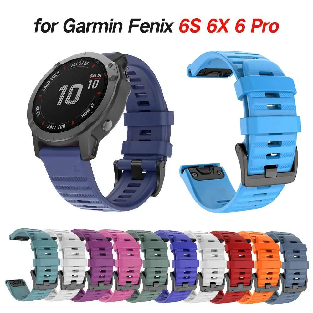 26 22 20 мм ремешок для наручных часов Garmin Fenix 5 6X 6 5X 5S Plus Pro быстросъемный силиконовый
