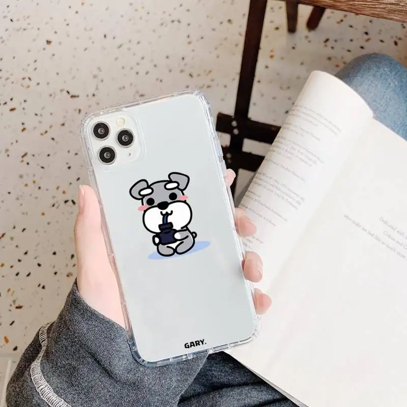 

Cartoon schnauzer dog Phone Case Transparent soft For iphone 5 5s 5c se 6 6s 7 8 11 12 plus mini x xs xr pro max