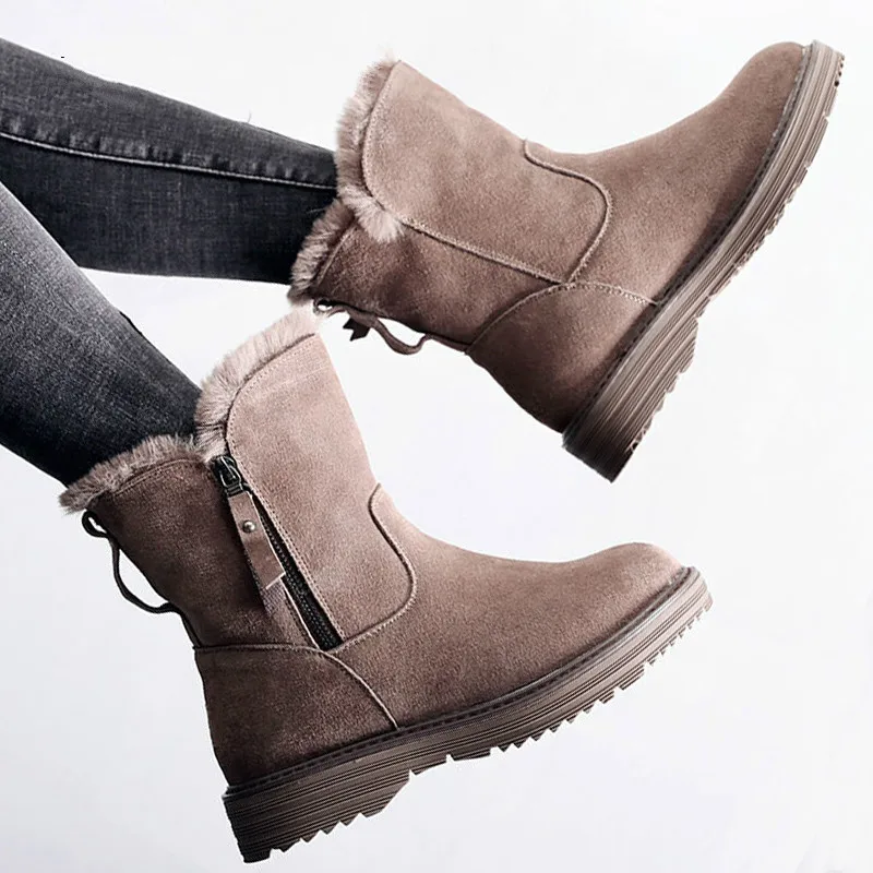 Зимняя обувь женские кожаные ботильоны меховые полусапожки на молнии модные