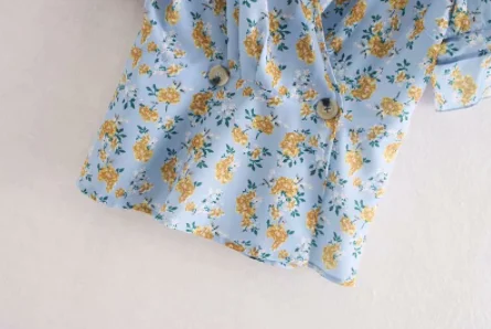 Новинка Женская милая Повседневная блуза с цветочным принтом женская рубашка