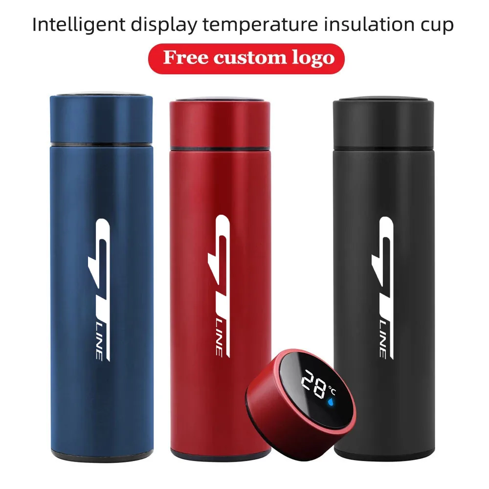 

500ml portable Car smart Thermos mug Insulation cup with temperature display For Kia GT Line Car Accessories