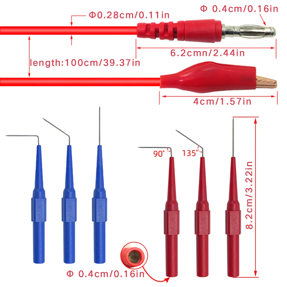 Зажимы типа крокодил электрические испытательные выводы зажим для AV вилка банан