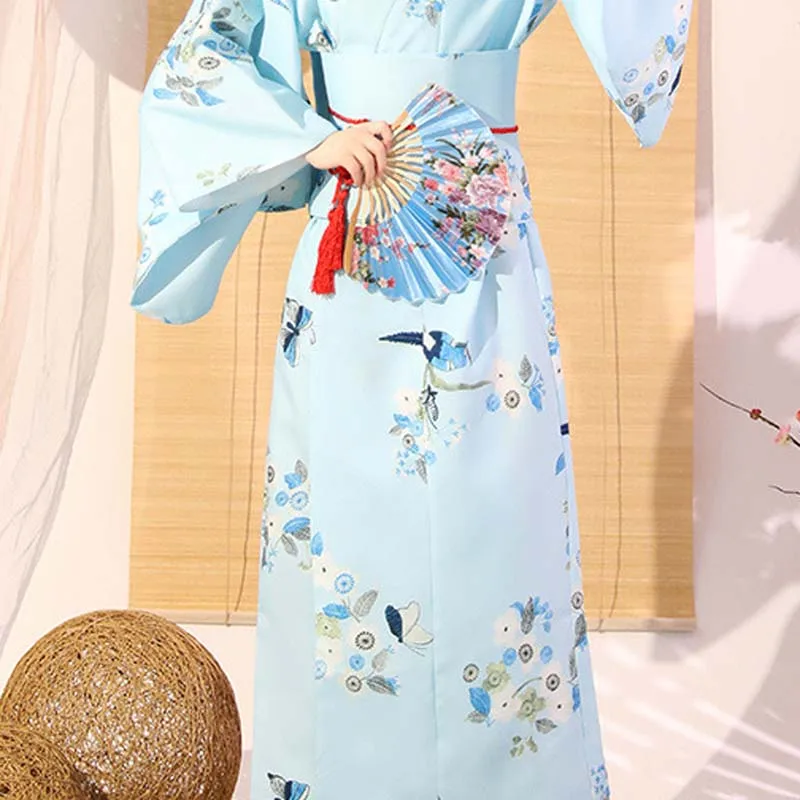 

Kimonos for Women High Quality Japanese Traditional Geisha Dress Japan Yukata Loose Casual Soft Flower Print Ladies Dresses 2021