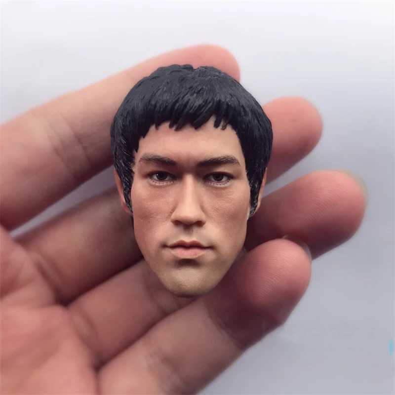 

Best Sell Scale 1/6th In Memory Of Bruce Lee Kung Fu Male Head Sculpture For Mostly 12inch Doll Soldier Collection
