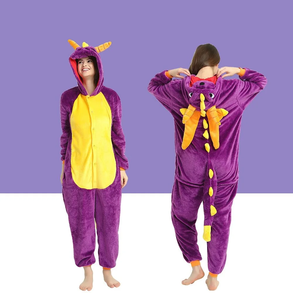 

Spyro Pajamas Adult Kids Cosplay Costumes Purple Dragon Onesies For Unisex Dance Fancy Pajamas Party Children's Day Gift onsie