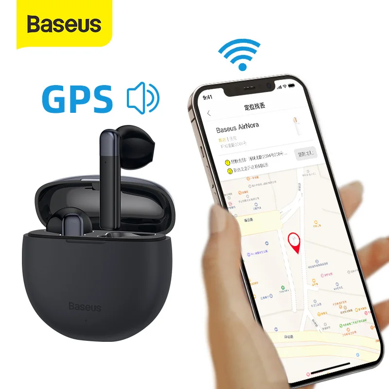 

Baseus AirNora TWS Bluetooth Headphones Wireless Headset Anti-lost APP GPS Function IPX4 Touch Control Bluetooth 5.0 Earphones