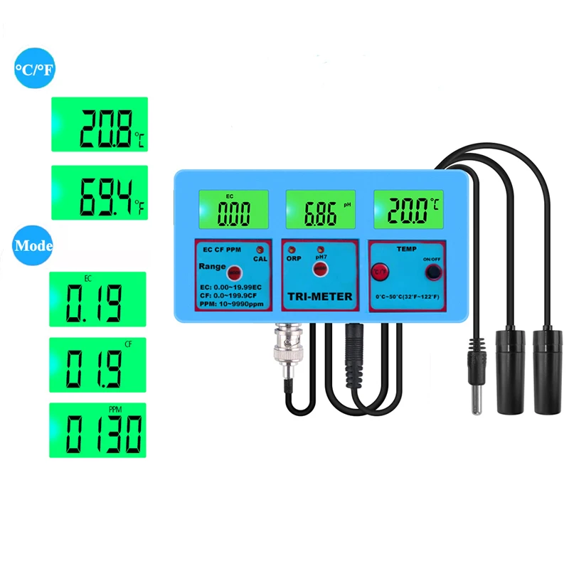 Многопараметрический анализатор качества воды 6 в 1 PH EC CF TDS(PPM) ORP | Инструменты