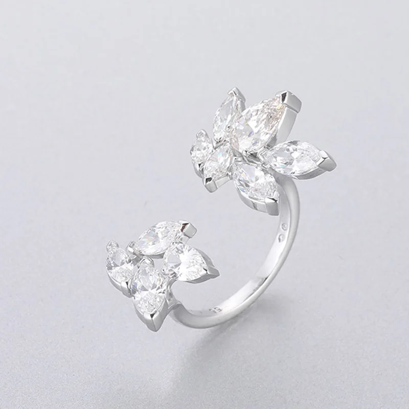 Модное очаровательное кольцо из чистого серебра 925 пробы оригинальная 1:1 копия