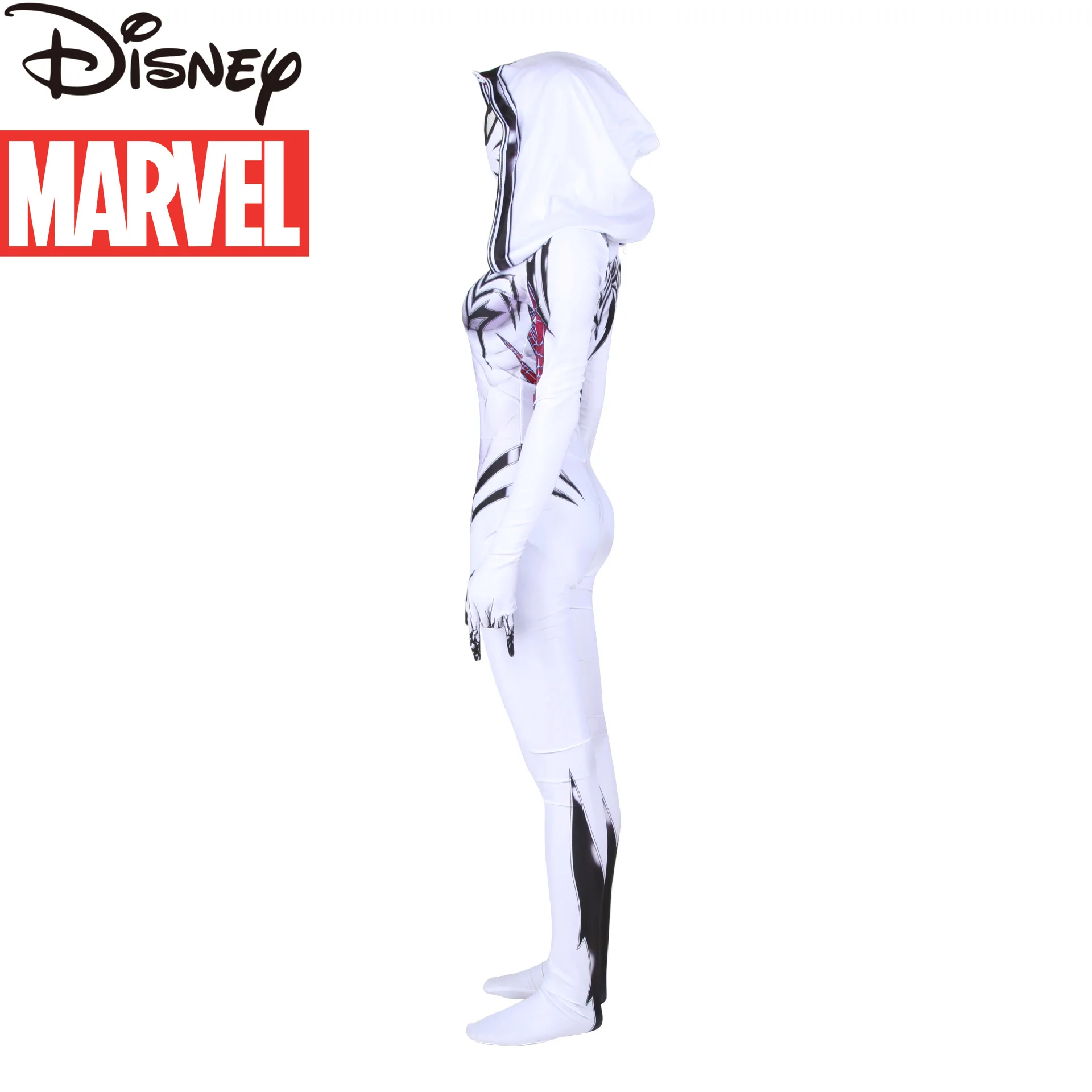 

Белая накидка с цифровым 3D-принтом из мультфильма «Человек-паук», для взрослых и детей, костюм на Хэллоуин, Цельный купальник для косплея