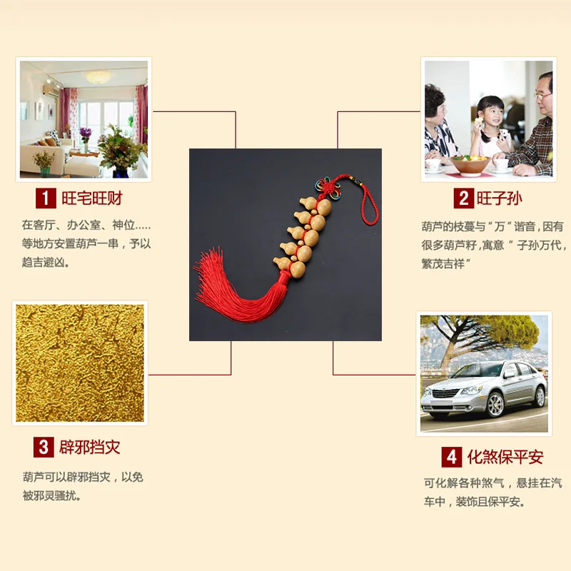 

Small Gourd Pendant Chinese Peach Wood To Protect Peace Spirits Hanging Decoration Town House Fengshui Wooden Gourds Pendant