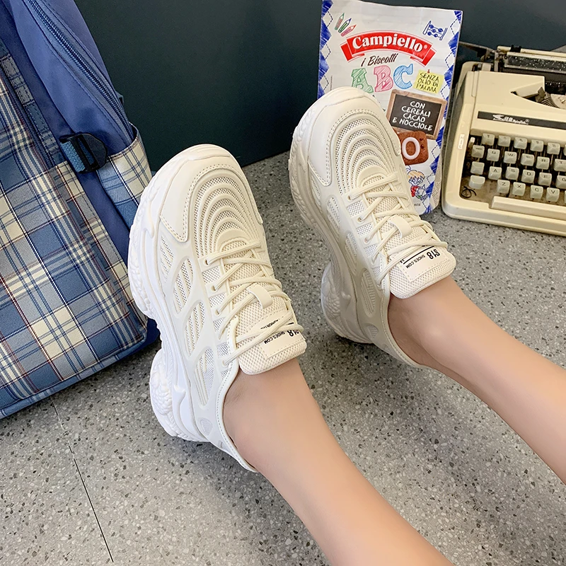 

Женские кроссовки на шнуровке, толстая платформа, повседневная кожаная Удобная прогулочная обувь, модные, весна