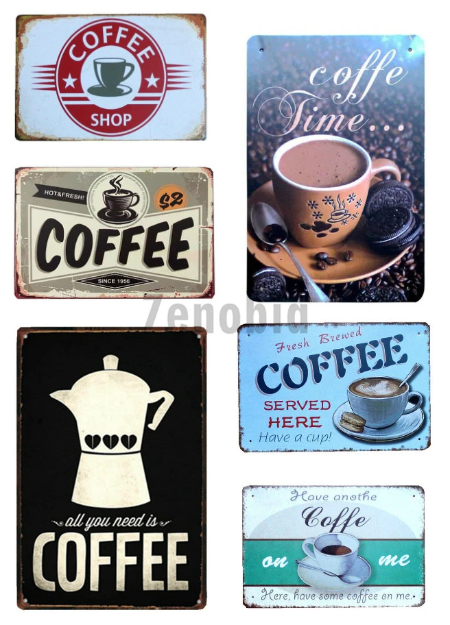 Кофейное меню, винтажный кафе, Жестяная Табличка, Классическая железная живопись, настенное искусство, украшение для бара, металлический винтажный знак