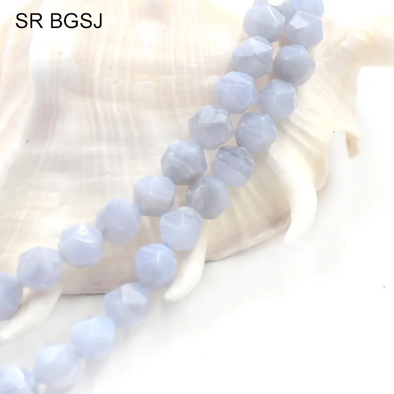 Free Shipping 8mm Faceted Round Polygonal Purple Chalcedony Gems Natural Stone Findings Loose Beads Strand 15&quot | Украшения и