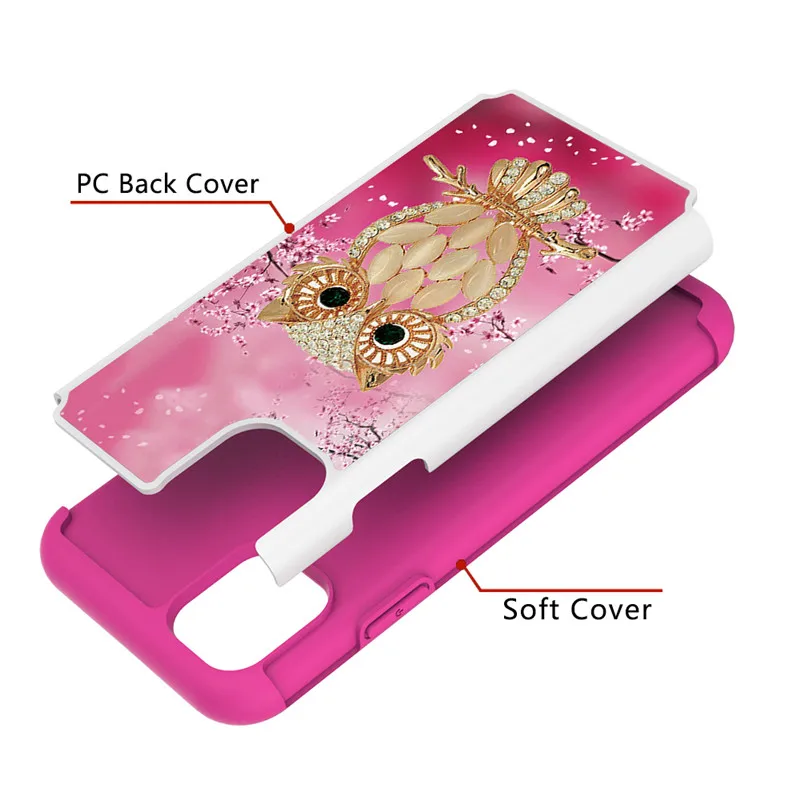 PC силиконовый чехол 2 в 1 ювелирный антидетонационный для iphone 6 7plus 8 X XSmax XR 11 pro max 5 |