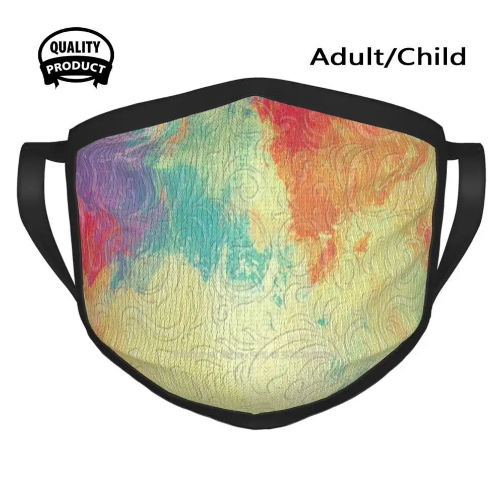 Абстрактные цветочные на разноцветном фоне пятна дышащие мягкие хлопковые маски
