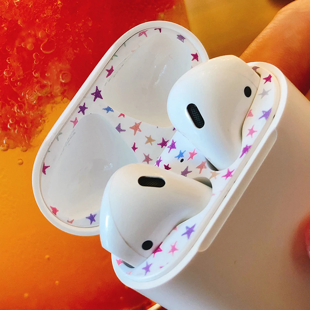 White Пылезащитная наклейка чехол для Apple AirPods 1 2 Пылезащитная ПВХ наклейка s Защита кожи Coque для Airpods 2 1 Аксессуары - Цвет: White