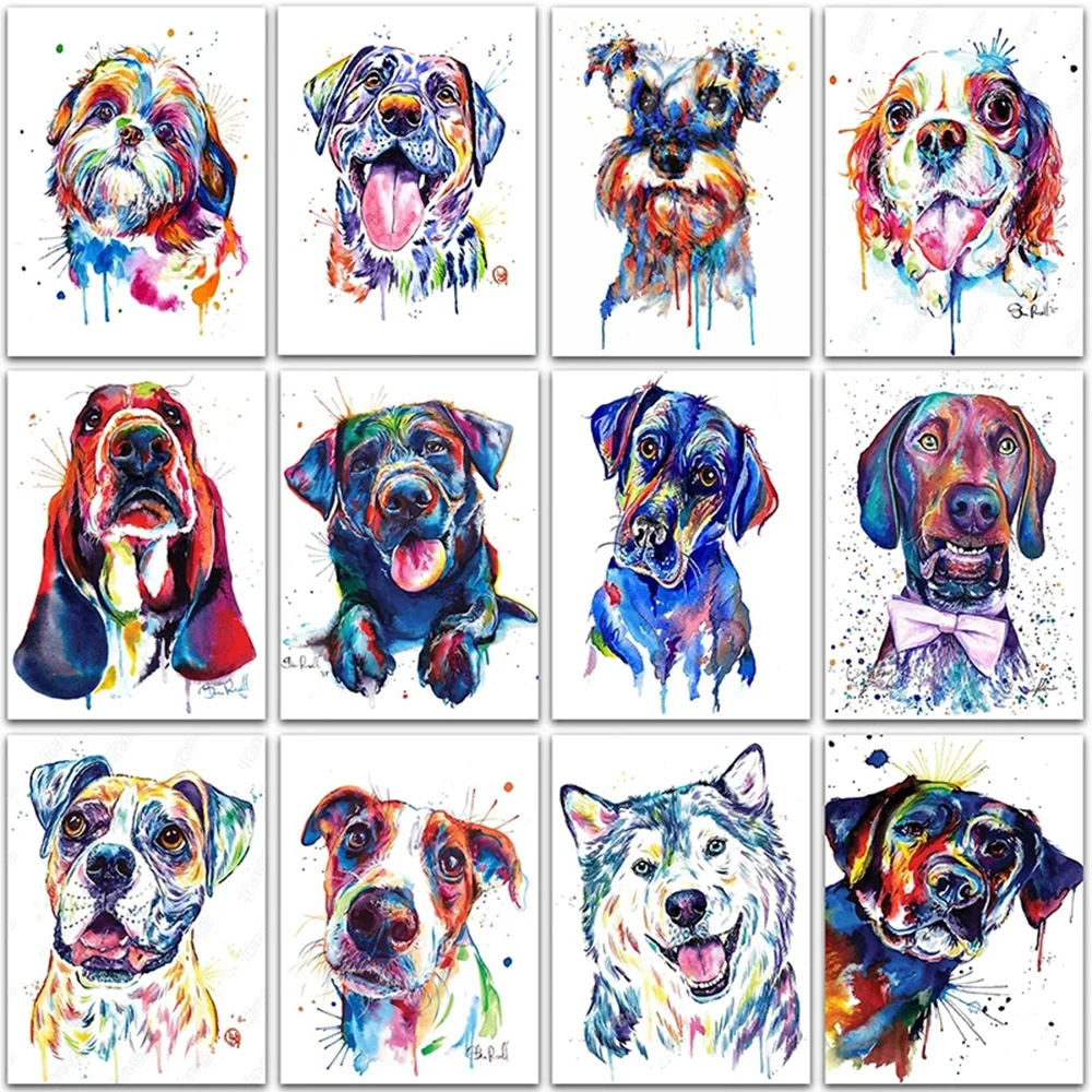 

Набор для алмазной вышивки животных, алмазная 5D картина с рисунком животных, Тедди, собака, бульдог, полностью квадратная и круглая Алмазная...