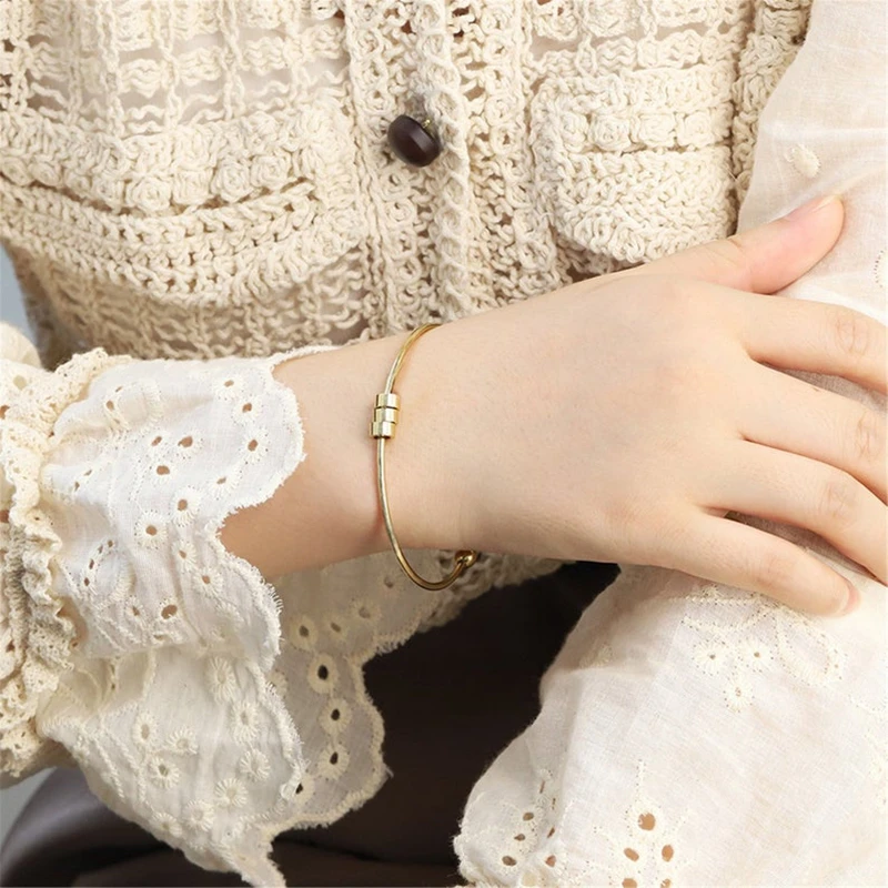 Engrave Family Names Beads Personalized Cuff Bracelet Ball Closure Custom Monogram Beads Bangle Bridesmaid Bracelet