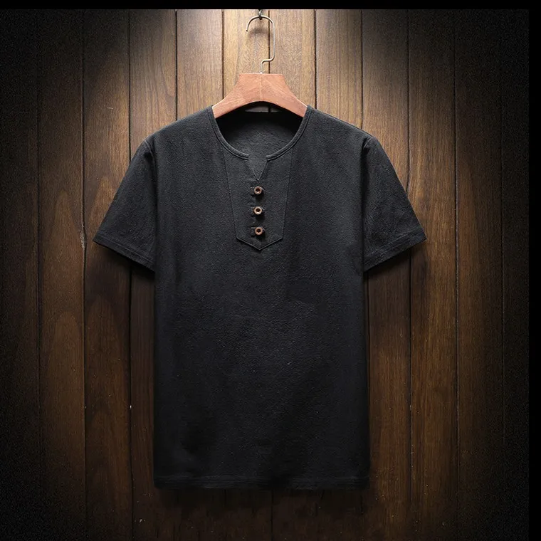 

Linen male big v-neck t shirt Chinese style fat guy plus size men's loose short-sleeve T-shirt 7XL 8XL 9XL big hiphop t shirt