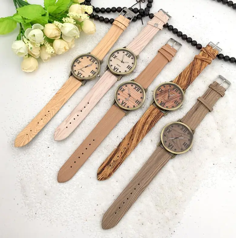 

Fashion Casual Women Wood Watches Simulation Wooden Bamboo Watchband Quartz Watches Ladies Watches Dames Horloge Montre Femme