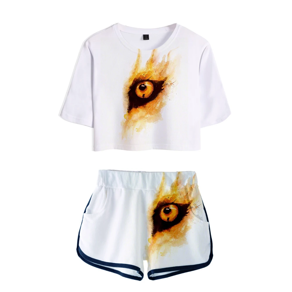 Женский комплект из двух предметов футболка с принтом Король Лев + шорты модная