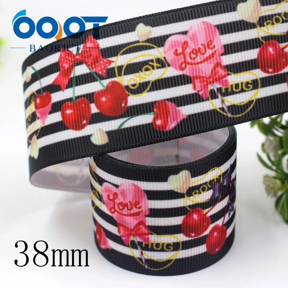 OOOT BAORJCT I-19920-2224, 25 мм, 38 мм 10 ярдов фрукты, торт, мультфильм печатных корсажные ленты, ленты ремесла, лук крышка DIY аксессуары
