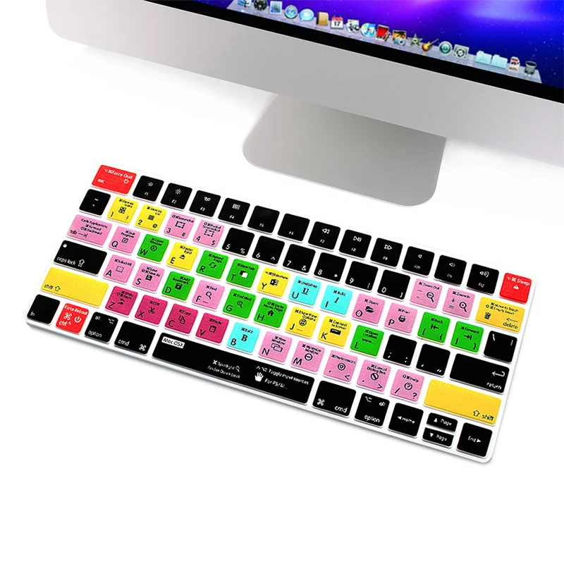 Чехол HRH для клавиатуры MAC OSX Hotkeys функциональные ярлыки Силиконовая защита Apple Magic