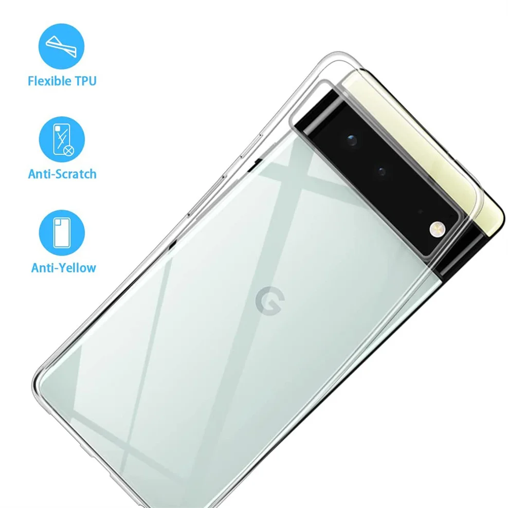 Case for Pixel 6/7 Pro, Pixel6 Pro Phone Cases Pixel7-6Pro Soft Shockproof Clear TPU Cover Pixel 6Pro Google Pixel 6 7Pro Case