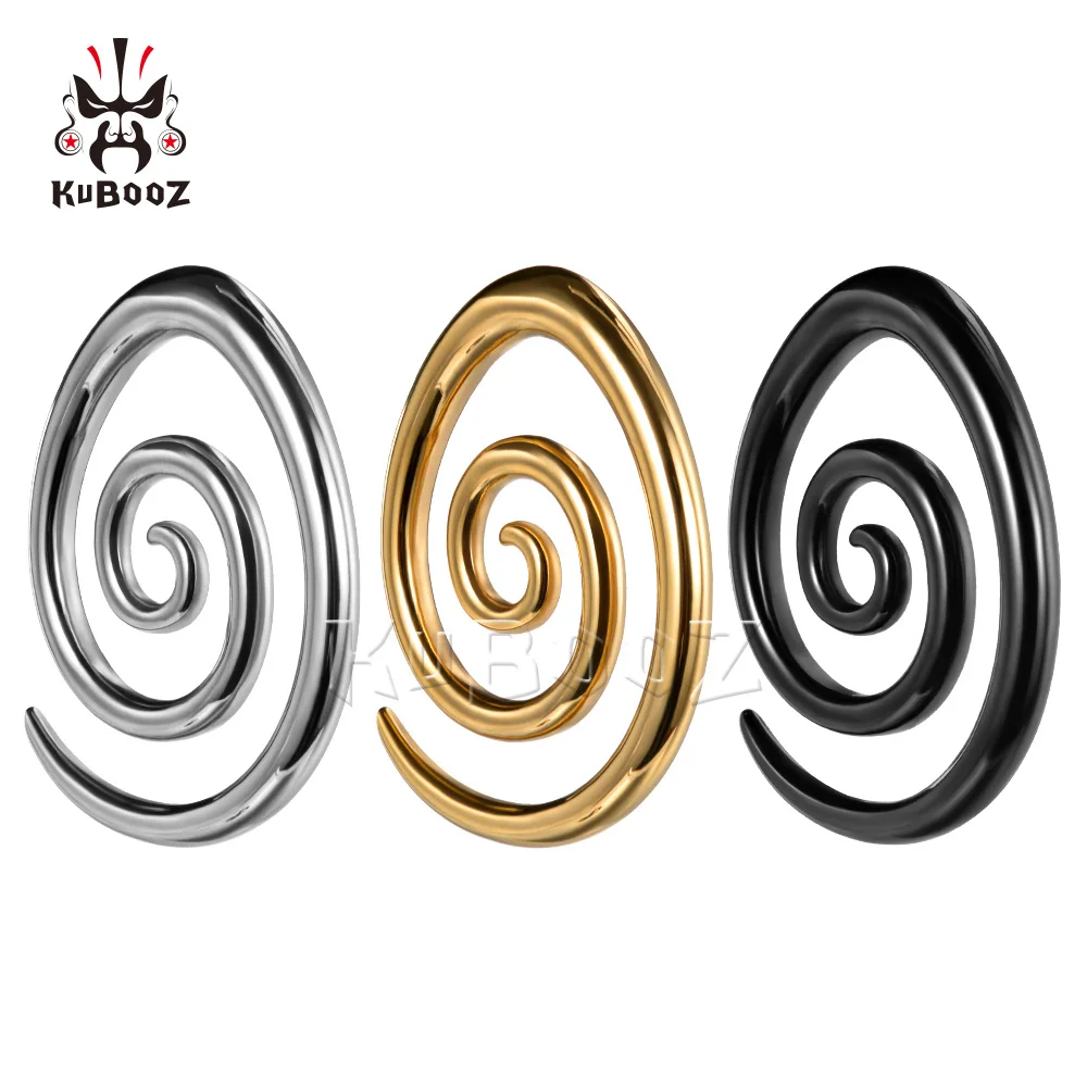 Wholesale Price Stainless Steel Gold Black Ellipse Ear Weight Gauges Stretchers Body Piercing Jewelry Ear Clip Expanders 8PCS