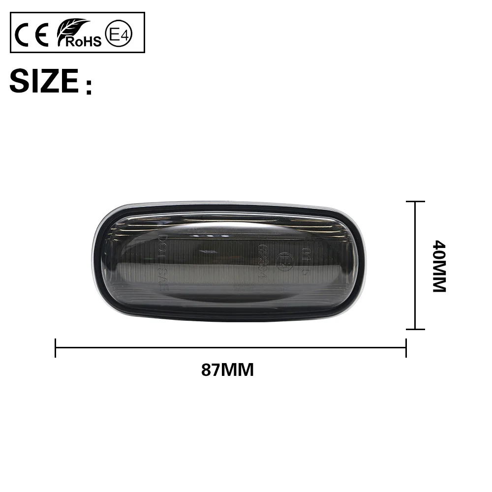 2X Копченый светодиодный Авто Боковой габаритный фонарь поворота светильник для