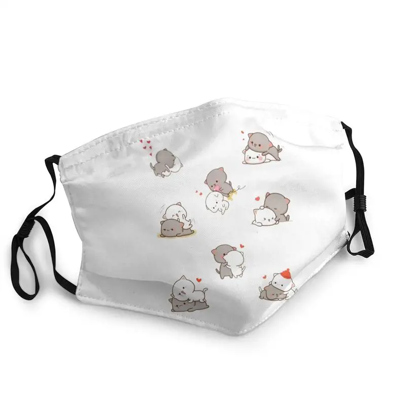 

Peach And Goma Mochi Cats Love Hugs Mouth Face Mask Reusable Mask Adult Anti Dust Haze Protection Respirator Mouth-Muffle