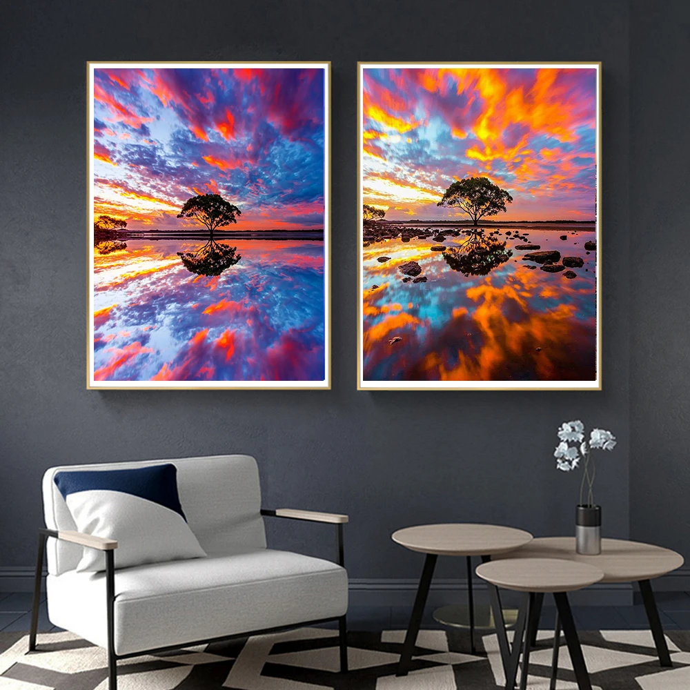 Алмазная 5D живопись сделай сам пейзаж заката алмазная вышивка мозаика картина