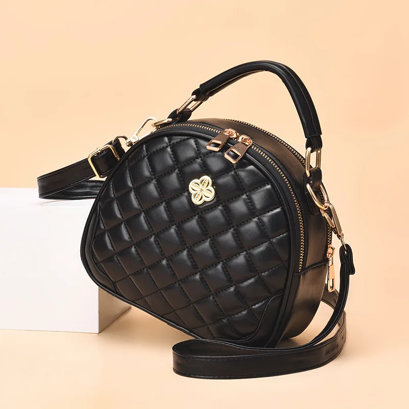 

Women Shoulder Bags Designer Handbags Women's Fashion Diamond Lattice Handbag Crossbody Bag Solid Color Small Round Bag Clutch