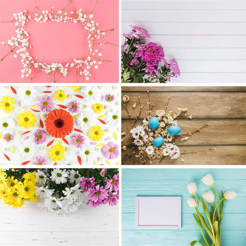 

SHENGYONGBAO Vinyl Custom Photography Backdrops Prop Flower and Wooden Planks Theme Photography Background 191023SPK-003