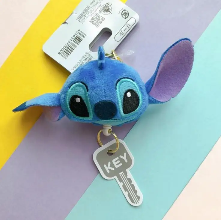Stitch 1 шт. прекрасный плюшевый Телескопический брелок мультфильм Лило и стежка кулон Мягкие плюшевые игрушки плюшевые куклы Детский подарок - Цвет: Stitch