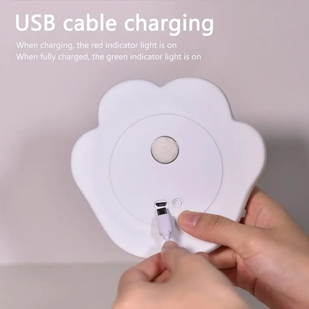 

Cat Paw Silicone Night Light Cartoon USB Charging Lamp Romantic For Bedroom Livingroom Home Decoration Hot selling
