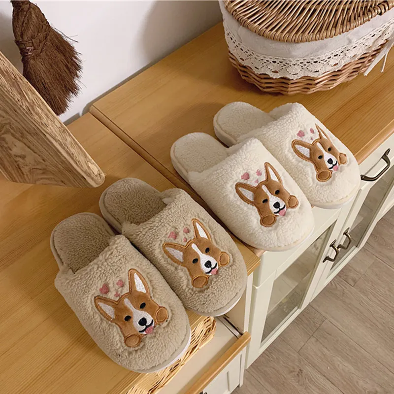

Women Winter Home Casual Slippers Shoes Plush Warm Ladies Lovely Animal Pattern Fashion Indoor Flats Women's Footwear New