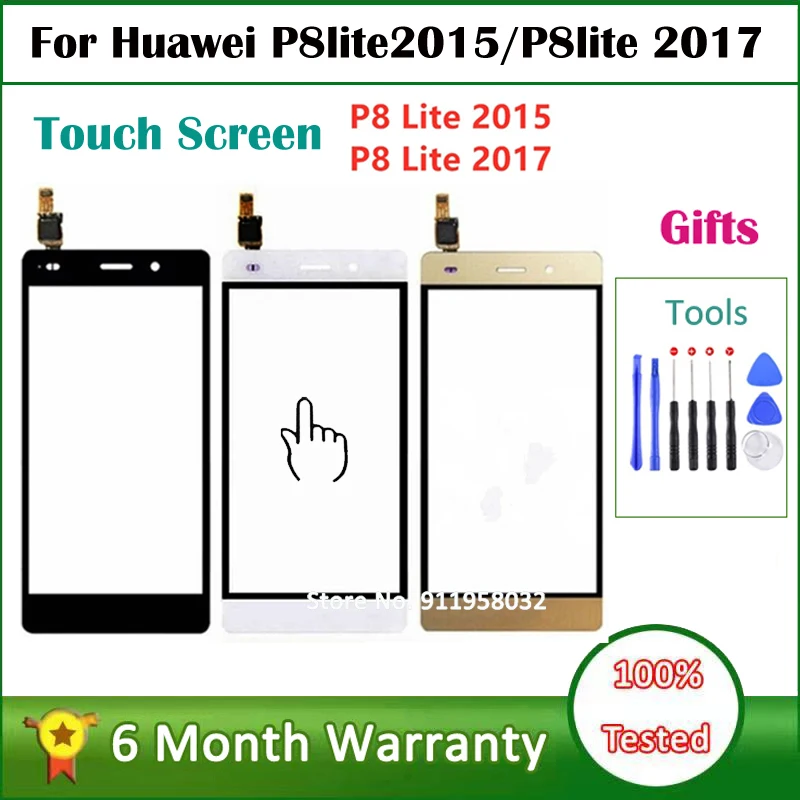 

Tested Touch Screen Digitizer Front Glass Sensor Lens For Huawei P8 Lite 2015 Touch Panel For Huawei P8 Lite 2017 Touch Screen