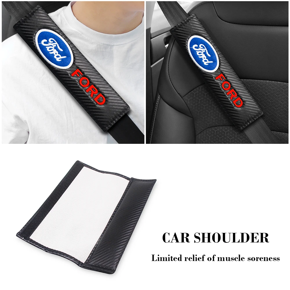 

2Pcs Car Seat Belt Pads Seat Shoulder Strap Pad Cushion Cover Comfortable Seatbelt Harness Cover For Ford Focus Mk2 Party Mk3 Ra