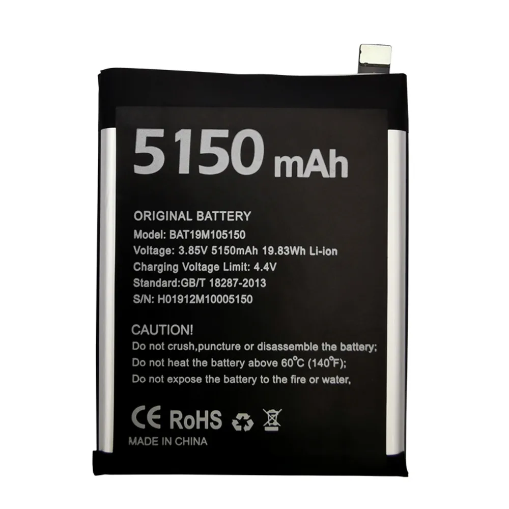 Bater&iacute;a de repuesto para tel&eacute;fono inteligente profesional DOOGEE S95 Pro, piezas de repuesto de 5150mAh, 100%, nuevo y Original, BAT19M105150-1