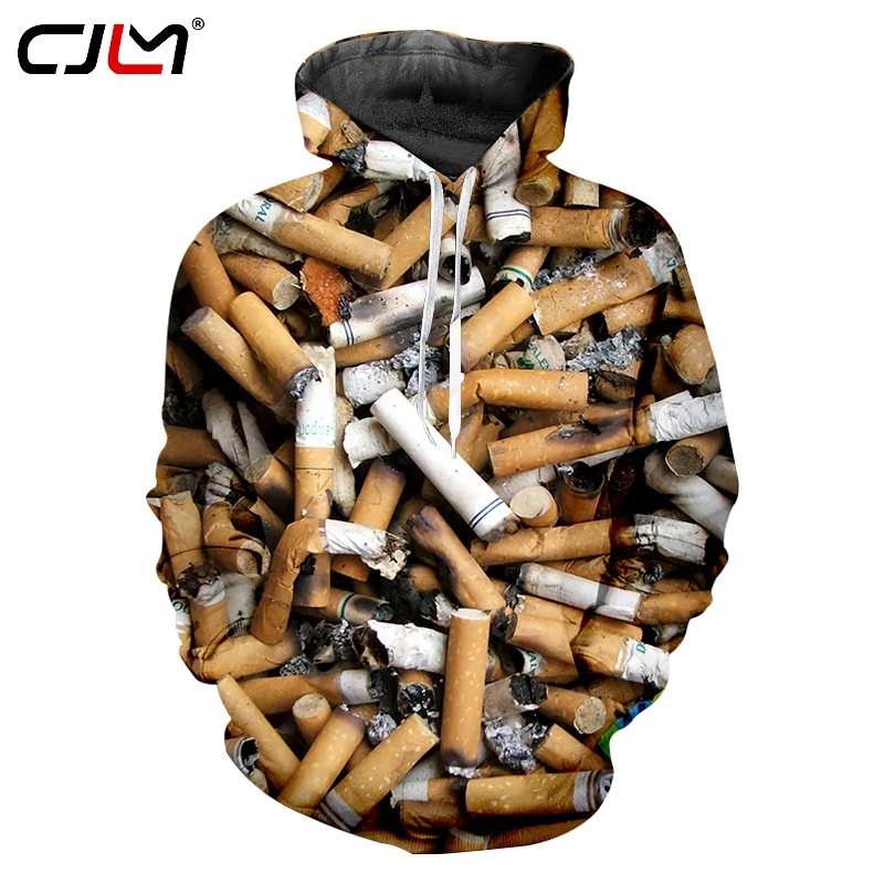 

CJLM 2020 New Hoodie Sweatshirt Oversize Man 3d Print Smoking Cigarette 5xl Winter Coat Custom dropship suppliers Unisex